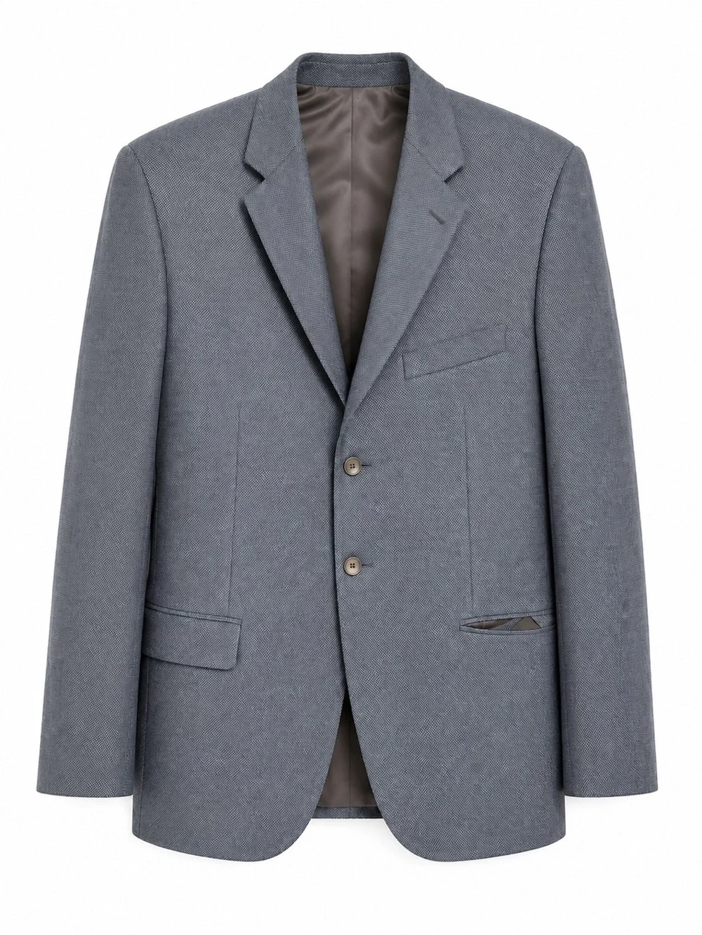 Ermenegildo‎ Zegna Silk Wool Sport Coat Blazer Gray Blue Textured 44R 46R Italy